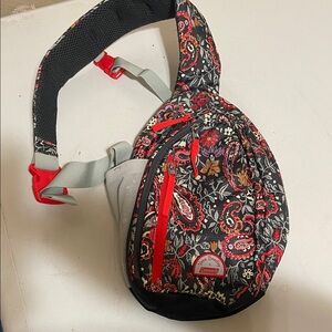 Vera Bradley Red and Black Paisley Sling Bag Coleman